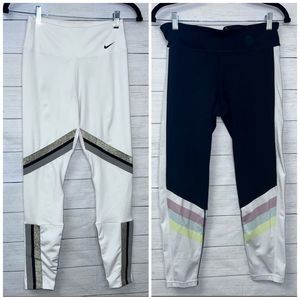 2 Pairs of Yoga Workout Leggings Pants Nike and Gap Small and Adjustable Medium